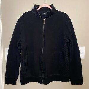 Super Warm & Comfy Men's Streetwear Black Quilted Zip Up Turtleneck Light Jacket